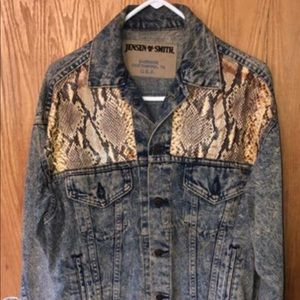 Vintage real snakeskin and denim jacket
